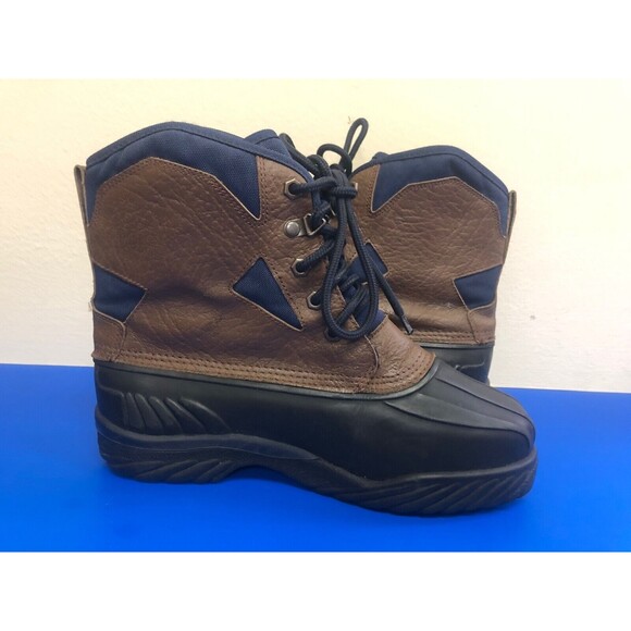 Lacrosse Men Brown/Navy Leather Duck Boots Size US 7 - Picture 5 of 12